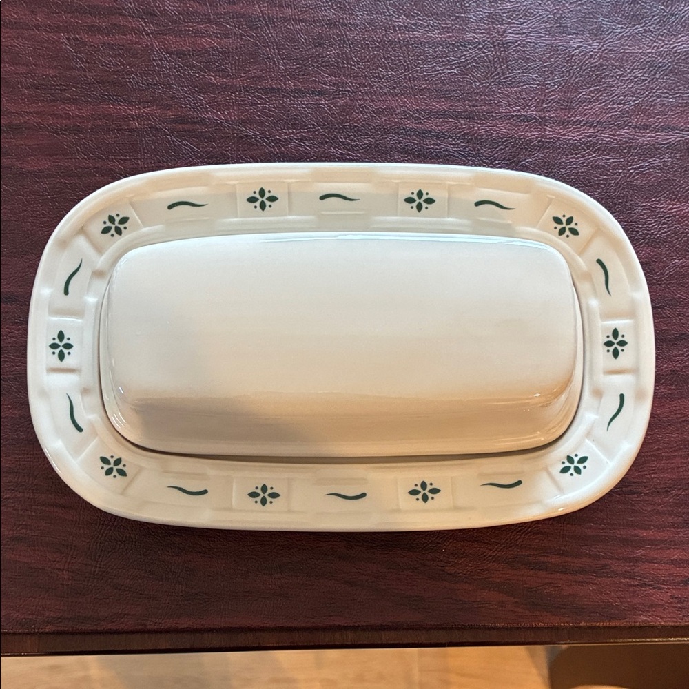 Longaberger Pottery Covered Butter Dish